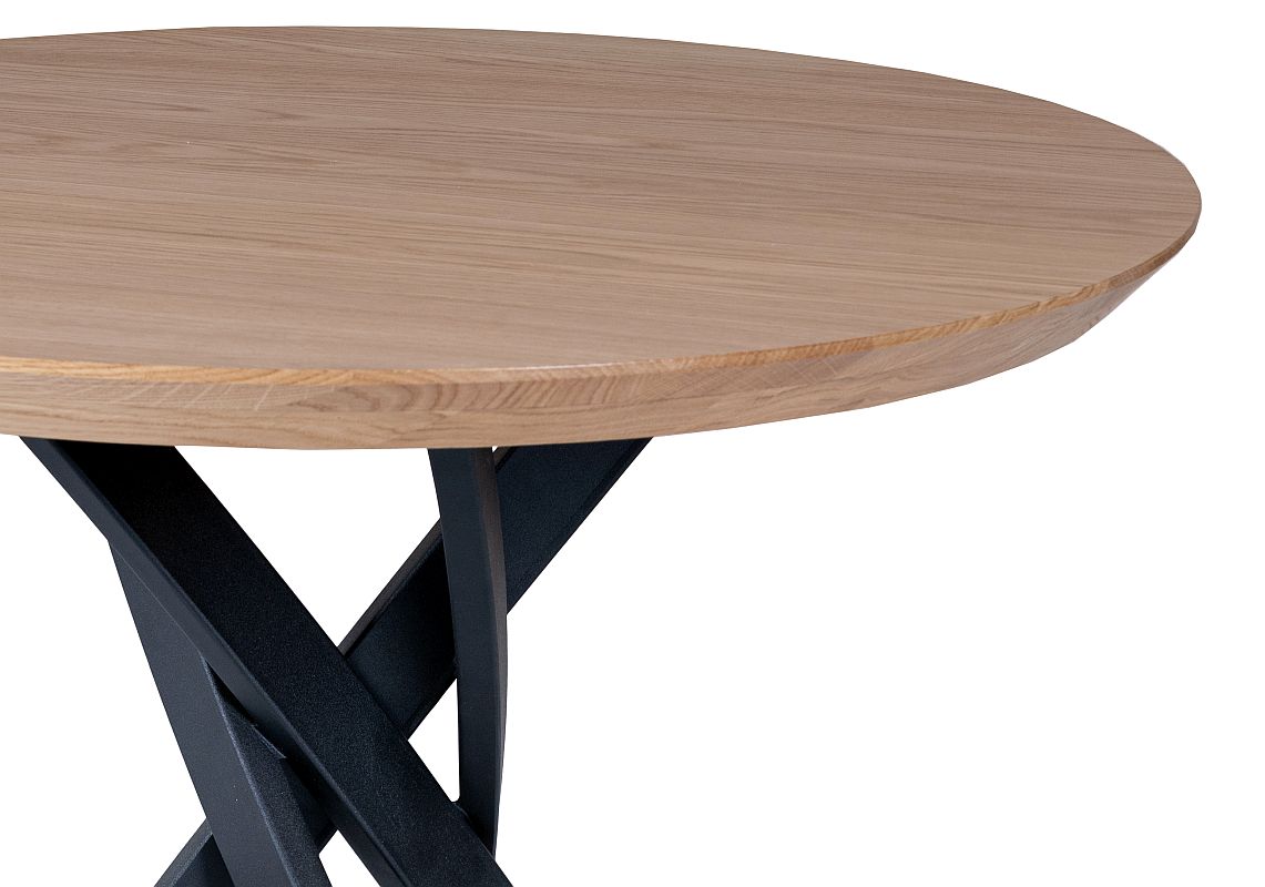 Okrągły stolik z blatem z drewna dębowego Burgos - obrazek 2